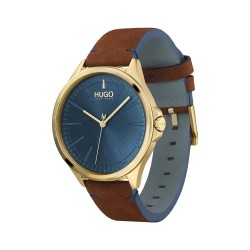 часовник,часовници,hugo,smash,43,mm,watch,brown,blue,mineral