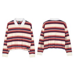 Santa cruz Crop monterey long sleeve polo - Multicolor (White / Red / Blue) дамски,блузи,с,яка,мъжки,блузи,с,яка,santa,cruz,crop,monterey,long,sleeve,polo,multicolor,(white,red,blue)