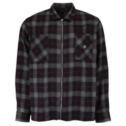 карирана,риза,дамски,ризи,мъжки,ризи,santa,cruz,el,jefe,long,sleeve,shirt,grey,(grey,check)