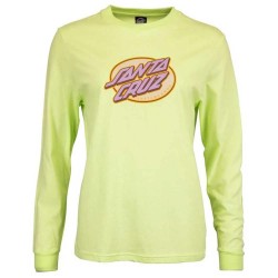 тениска,дамски,тениски,santa,cruz,lined,oval,dot,long,sleeve,t,shirt,yellow,(aloe,green)