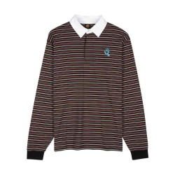 дамски,блузи,с,яка,мъжки,блузи,с,яка,santa,cruz,mini,hand,long,sleeve,polo,brown,(black,stone,stripe)