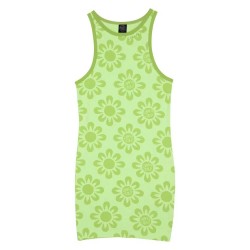 рокля,дамски,поли,и,рокли,santa,cruz,strip,racer,sleeveless,dress,green,(green,flowers)