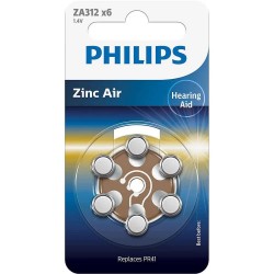 батерии,philips,zinc,air,za312,pr41,batteries,pack6,multicolor