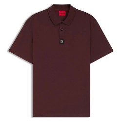 HUGO Deabono D 10261766 RED short sleeve polo - Brown / Red (Open Brown) дамски,блузи,с,яка,мъжки,блузи,с,яка,hugo,deabono,d,10261766,red,short,sleeve,polo,brown,red,(open,brown)