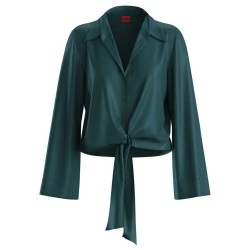 дамски,блузи,hugo,errika,10260682,long,sleeve,blouse,dark,green