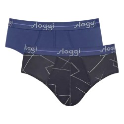 боксерки,мъжко,бельо,sloggi,start,midi,boxers,2,units,blue,grey,(blue,combination)