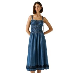 Рокля Pepe jeans Cass sleeveless long dress - Blue (Blue) рокля,дамски,поли,и,рокли,pepe,jeans,cass,sleeveless,long,dress,blue,(blue)