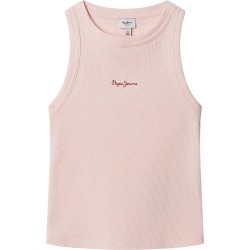 Тениска Pepe jeans Giselle sleeveless T-shirt - Pink (Soft Pink) тениска,мъжки,тениски,дамски,тениски,pepe,jeans,giselle,sleeveless,t,shirt,pink,(soft,pink)