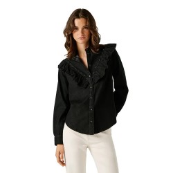 риза,с,дълъг,ръкав,дамски,ризи,pepe,jeans,katia,studs,long,sleeve,shirt,black,(denim,clean,deep,black)