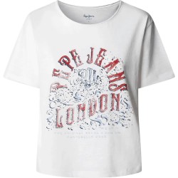 Тениска Pepe jeans Maral short sleeve T-shirt - White (White) тениска,мъжки,тениски,дамски,тениски,pepe,jeans,maral,short,sleeve,t,shirt,white,(white)