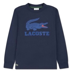 Детска тениска Lacoste kids Logo Graphic Core long sleeve T-shirt - Blue (Marine) детска,тениска,мъжки,тениски,дамски,тениски,lacoste,kids,logo,graphic,core,long,sleeve,t,shirt,blue,(marine)