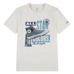 Детска тениска Converse kids Patchwork short sleeve T-shirt - White (Egret) детска,тениска,мъжки,тениски,дамски,тениски,converse,kids,patchwork,short,sleeve,t,shirt,white,(egret)
