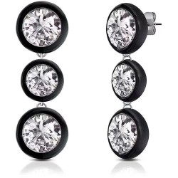 бижутерия,ops,objects,wonder,3,stone,earrings,black
