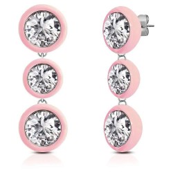 бижутерия,ops,objects,wonder,3,stone,earrings,rose