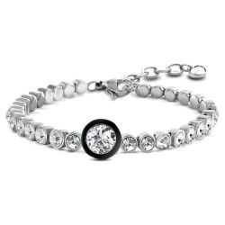 бижутерия,ops,objects,wonder,single,stone,bracelet,silver,(black)