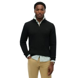 Блуза Superdry M6110706A half zip sweater - Black (Black) блуза,мъжки,пуловери,superdry,m6110706a,half,zip,sweater,black,(black)