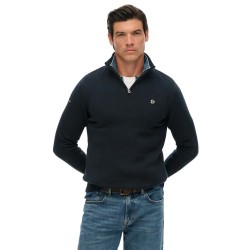 Блуза Superdry M6110706A half zip sweater - Blue (Soft Navy) блуза,мъжки,пуловери,superdry,m6110706a,half,zip,sweater,blue,(soft,navy)