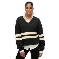 блуза,дамски,пуловери,дамски,плетени,дрехи,superdry,oversized,striped,v,neck,sweater,dark,charcoal