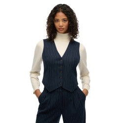 Елек Superdry Pinstripe waistcoat - Navy Pinstripe елек,дамски,сака,superdry,pinstripe,waistcoat,navy,pinstripe