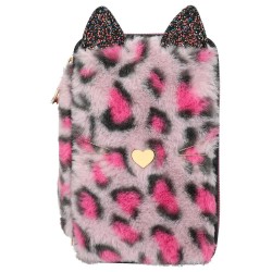 канцеларски,принадлежности,topmodel,leo,rebel,kitty,0413020,pencil,case,pink,brown