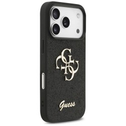 Guess Fixed Glitter Big 4G iPhone 17 Pro phone case - Black (Black) други,аксесоари,guess,fixed,glitter,big,4g,iphone,17,pro,phone,case,black,(black)