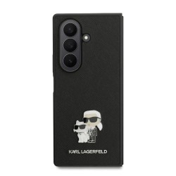 Karl lagerfeld PU Saffiano Karl and Choupette Galaxy Z Fold 7 phone case - Black (Black) други,аксесоари,karl,lagerfeld,pu,saffiano,karl,and,choupette,galaxy,z,fold,7,phone,case,black,(black)