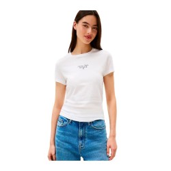 Тениска Tommy hilfiger DW0DW21542 short sleeve T-shirt - White (White) тениска,дамски,тениски,tommy,hilfiger,dw0dw21542,short,sleeve,t,shirt,white,(white)