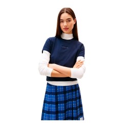 Тениска Tommy hilfiger DW0DW21964 short sleeve T-shirt - Blue (Blue) тениска,дамски,тениски,tommy,hilfiger,dw0dw21964,short,sleeve,t,shirt,blue,(blue)