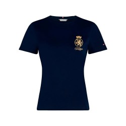 Тениска Tommy hilfiger WW0WW46153 short sleeve T-shirt - Blue (Blue) тениска,дамски,тениски,tommy,hilfiger,ww0ww46153,short,sleeve,t,shirt,blue,(blue)
