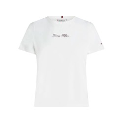 Тениска Tommy hilfiger WW0WW47460 short sleeve T-shirt - White (White) тениска,дамски,тениски,tommy,hilfiger,ww0ww47460,short,sleeve,t,shirt,white,(white)