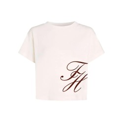 Тениска Tommy hilfiger WW0WW47314 short sleeve T-shirt - White (White) тениска,дамски,тениски,tommy,hilfiger,ww0ww47314,short,sleeve,t,shirt,white,(white)