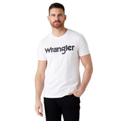 Тениска Wrangler Logo short sleeve T-shirt - White (White) тениска,мъжки,тениски,wrangler,logo,short,sleeve,t,shirt,white,(white)