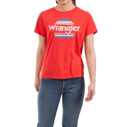 Тениска Wrangler Rainbow short sleeve T-shirt - Red / Orange (Red) тениска,дамски,тениски,wrangler,rainbow,short,sleeve,t,shirt,red,orange,(red)