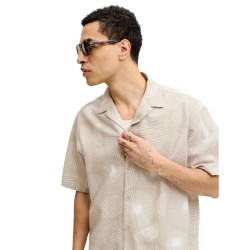 Риза с къс ръкав Jack & jones Abstract Print short sleeve shirt - Beige (Cloud Dancer) риза,с,къс,ръкав,дамски,ризи,мъжки,ризи,jack,&,jones,abstract,print,short,sleeve,shirt,beige,(cloud,dancer)