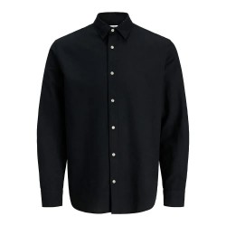 риза,с,дълъг,ръкав,дамски,ризи,мъжки,ризи,jack,&,jones,breeze,linen,long,sleeve,shirt,black,(black)