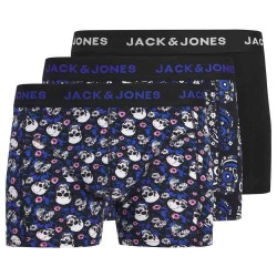 боксерки,мъжко,бельо,jack,&,jones,flower,skull,trunks,boxers,3,units,black,(black,black,black)