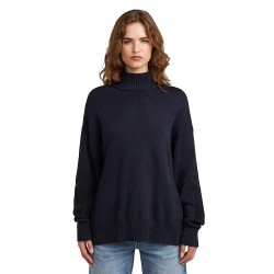 Блуза G-Star Milano high neck sweater - Blue (Osaka Blue) блуза,дамски,пуловери,дамски,плетени,дрехи,g,star,milano,high,neck,sweater,blue,(osaka,blue)