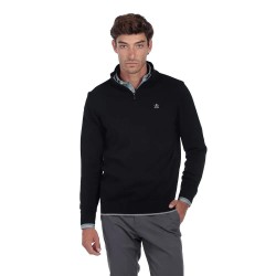 Блуза The time of bocha QI1JCREMA half zip sweater - Black (Black) блуза,мъжки,пуловери,the,time,of,bocha,qi1jcrema,half,zip,sweater,black,(black)