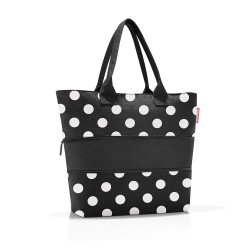 пазарска,чанта,всички,чанти,reisenthel,shopper,e1,12,18l,shopper,bag,black,(dots,white)