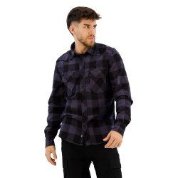 карирана,риза,мъжки,ризи,brandit,check,long,sleeve,shirt,refurbished,black,grey,(black,grey)