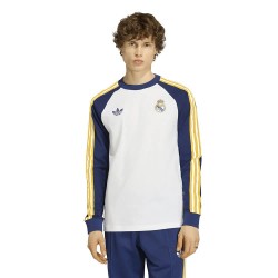 Тениска Adidas Real Madrid Originals long sleeve T-shirt - White (White / Dark Blue) тениска,мъжки,тениски,дамски,тениски,adidas,real,madrid,originals,long,sleeve,t,shirt,white,(white,dark,blue)