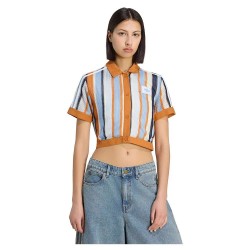 Adidas Originals Cropped short sleeve polo - Multicolor (Multicolor / Rustic Orange) дамски,блузи,с,яка,мъжки,блузи,с,яка,adidas,originals,cropped,short,sleeve,polo,multicolor,(multicolor,rustic,orange)