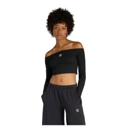 Тениска Adidas Originals Essentials Rib Off Shoulder long sleeve T-shirt - Black (Black) тениска,мъжки,тениски,дамски,тениски,adidas,originals,essentials,rib,off,shoulder,long,sleeve,t,shirt,black,(black)