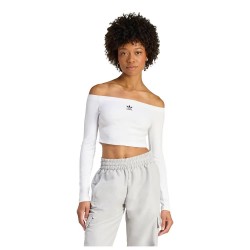 тениска,мъжки,тениски,дамски,тениски,adidas,originals,essentials,rib,off,shoulder,long,sleeve,t,shirt,white,(white)