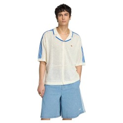риза,с,къс,ръкав,дамски,ризи,мъжки,ризи,adidas,originals,knitted,short,sleeve,shirt,white,(off,white)