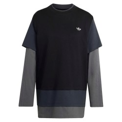 тениска,мъжки,тениски,дамски,тениски,adidas,originals,layered,long,sleeve,t,shirt,black,(black)