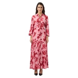 рокля,дамски,поли,и,рокли,yas,savanna,3,4,sleeve,long,dress,pink,(moonlite,mauve,aop,cammy)