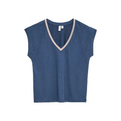 тениска,мъжки,тениски,дамски,тениски,vero,moda,ilma,sleeveless,v,neck,t,shirt,blue,(dark,denim,detail,incence,lurex)
