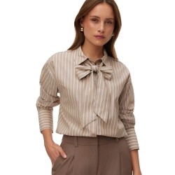 риза,с,дълъг,ръкав,дамски,ризи,vero,moda,islunn,long,sleeve,shirt,beige,(silver,mink,stripes,snow,white)