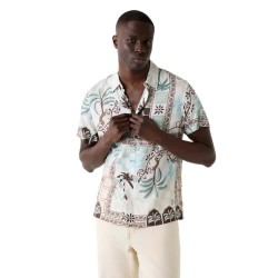 риза,с,къс,ръкав,дамски,ризи,мъжки,ризи,guess,eco,rayon,short,sleeve,shirt,beige,(thai,tropics,print)